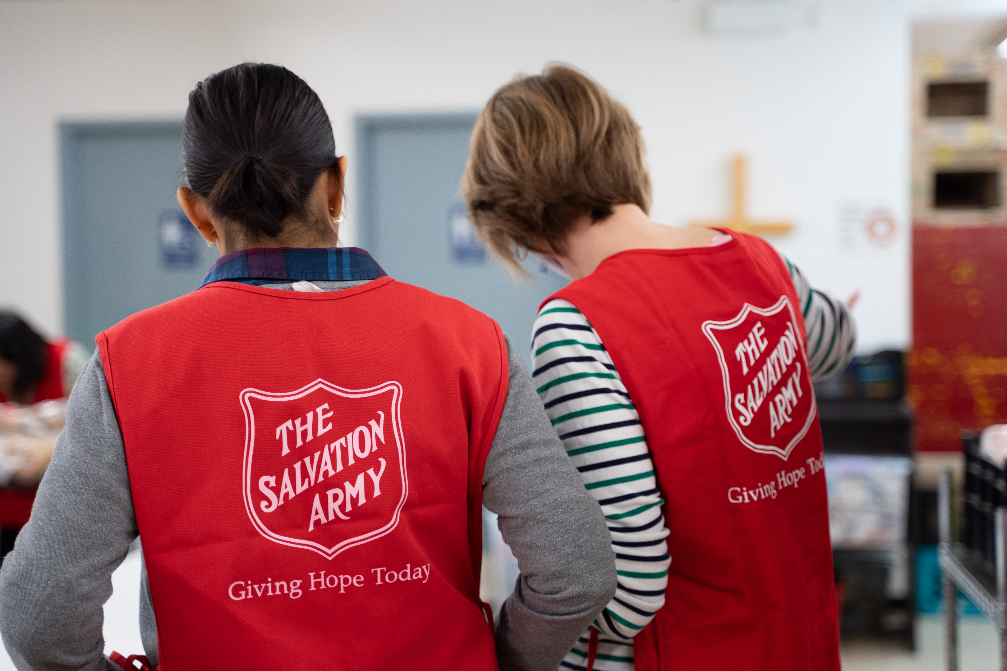 Volunteers organizing an event